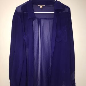 Sheer blue button up